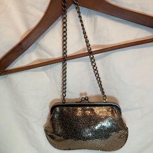 Sparkly Gold Clutch w Optional Chain